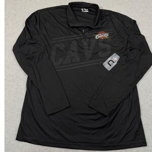 Cleveland‎ Cavaliers Mens XL Black 1/4 Zip Long Sleeve Pullover Shirt NBA  NWT